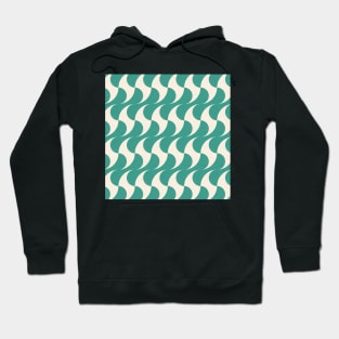 Dancing Geometric Waves - Vintage Turquoise Hoodie